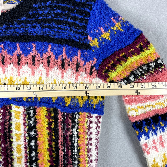 Free People Best Day Ever Sweater Womens Medium Knit Colorful Alpaca Boho - Picture 9 of 15